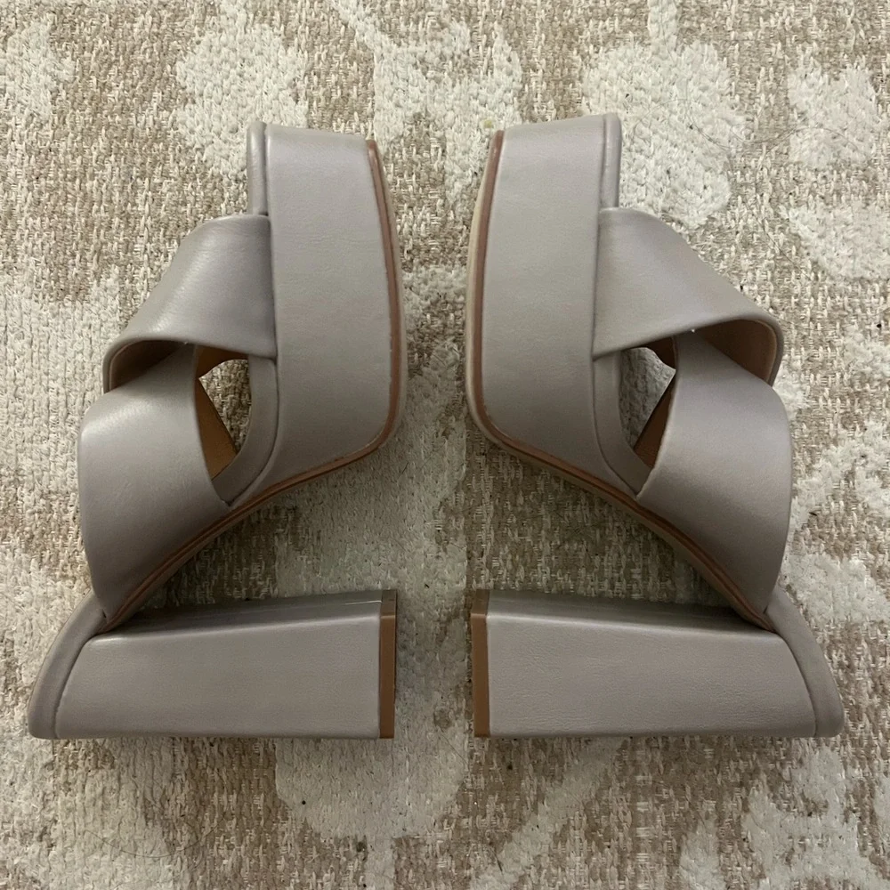 ShuShop Platform Mule Sandals in Light Taupe